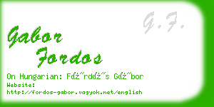 gabor fordos business card